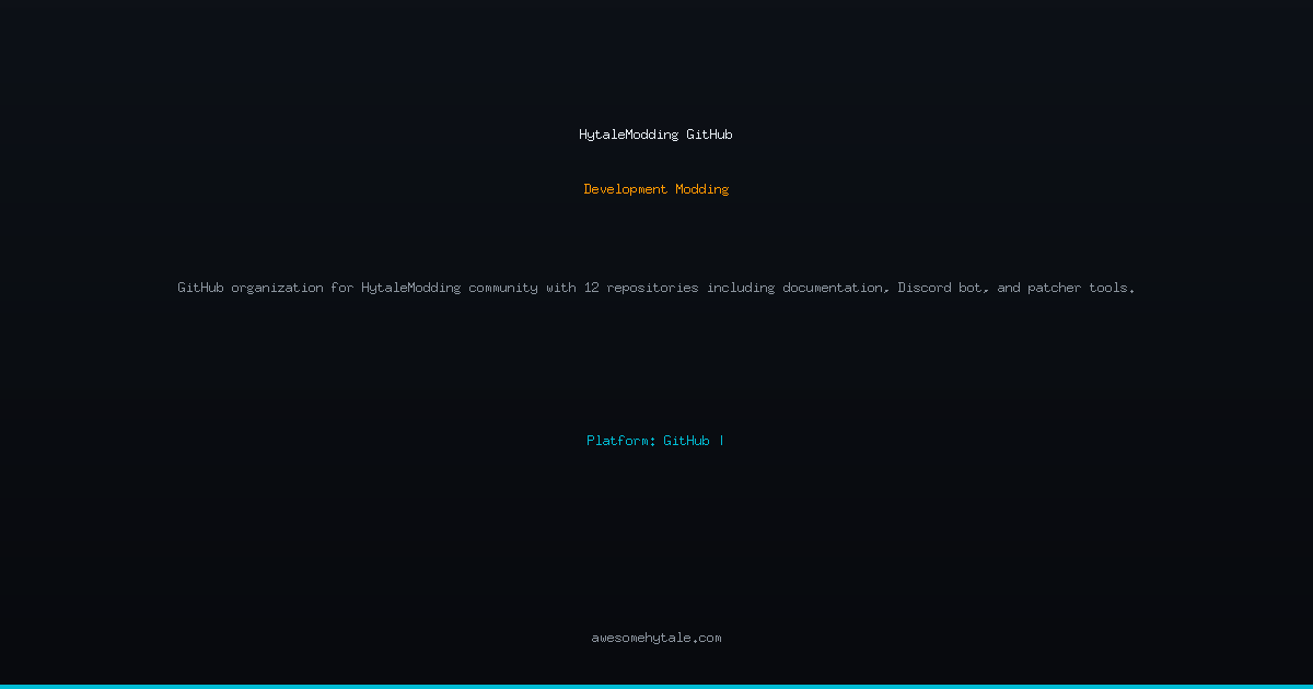 HytaleModding GitHub - Awesome Hytale